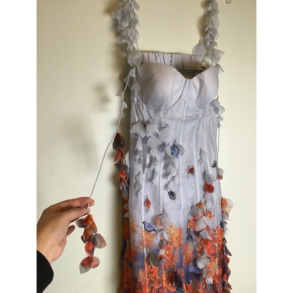 Zimmermann Wild Flower Botanica Petal Printed Linen-Silk Midi Dress Size 3 NWT - Picture 10 of 16